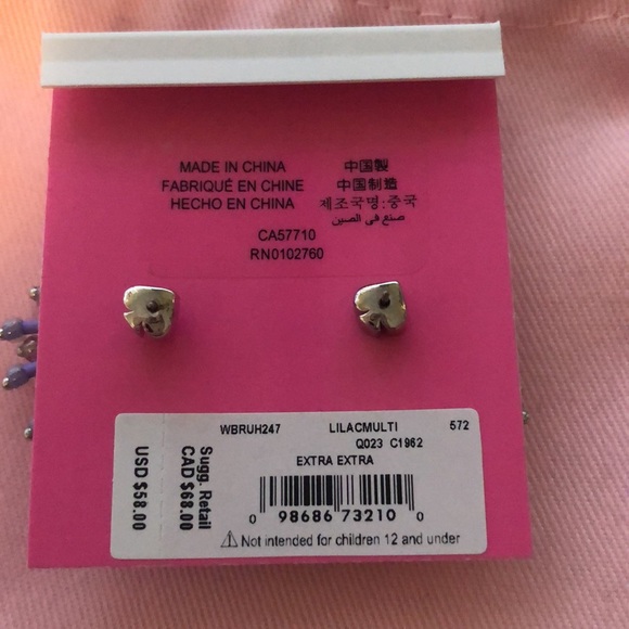 NEW KATE SPADE earrings New York fringe studs - Picture 2 of 4